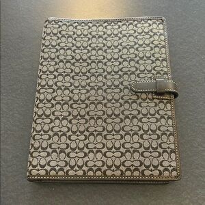 Coach Black and Gray Monogram Note Pad